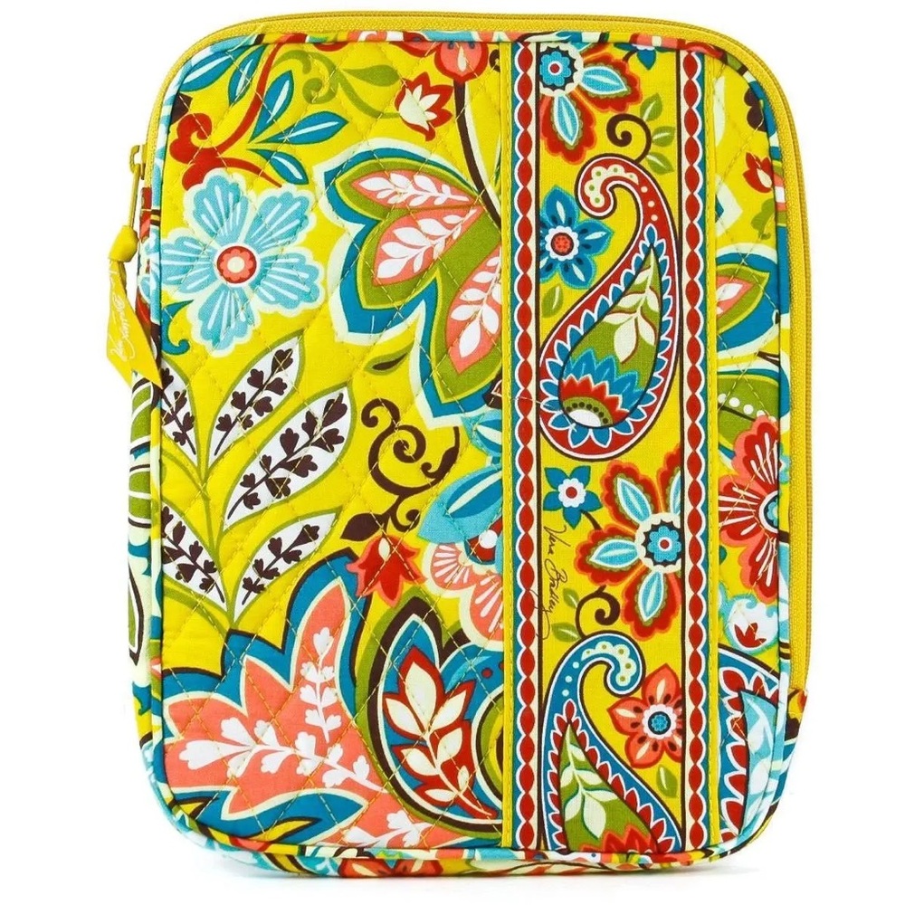 Vera Bradley Tablet Sleeve Case iPad Provencal Yellow Floral Quilted Zip Around